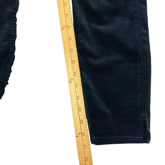 Vineyard Vines Pants Womens 10 Black Corduroy High Waisted Skinny Ankle Casual - Picture 12 of 14